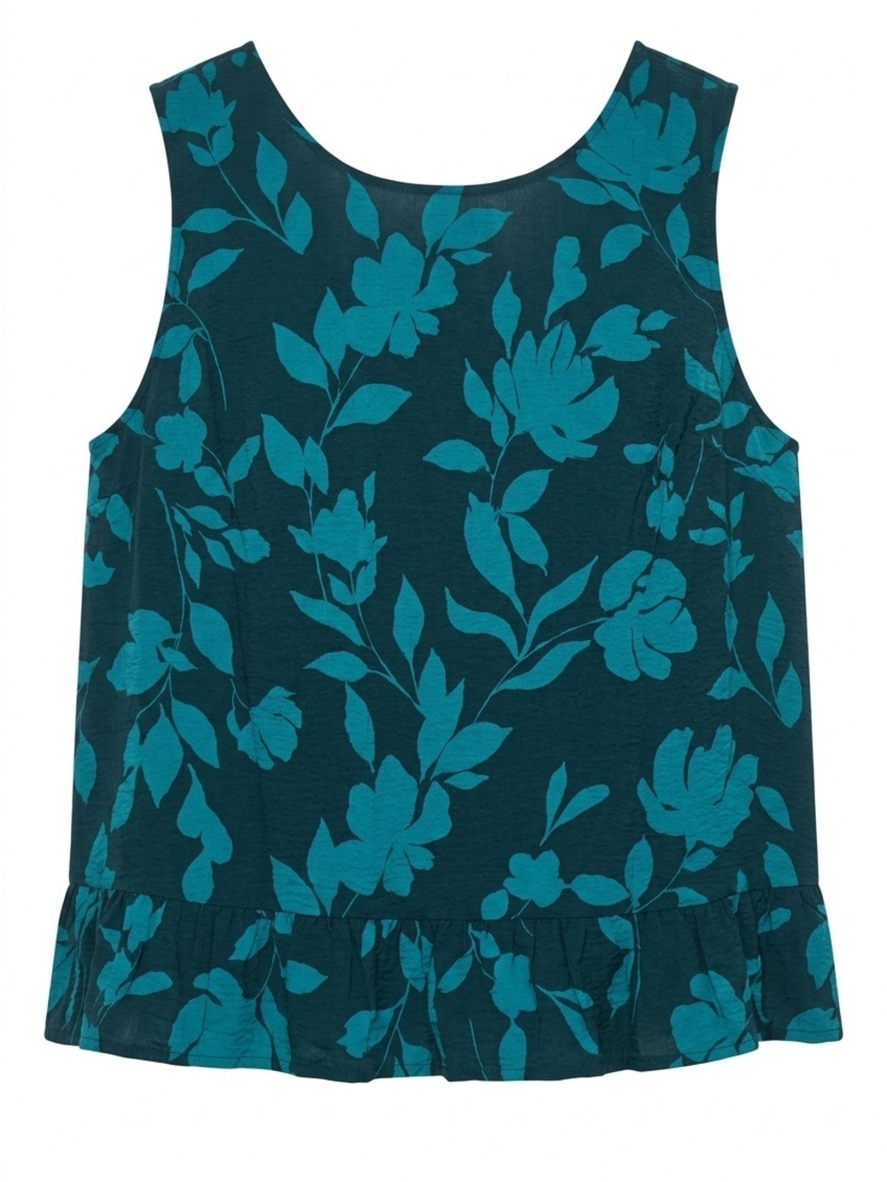 PLUS - Torrid Vanessa Floral Hammered Viscose Dropped Waist Peplum Tank